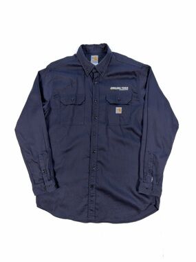 Carhartt FRS003 Men's Flame Resistant Lightweight Twill Shirt XL-Tall Logo Navy